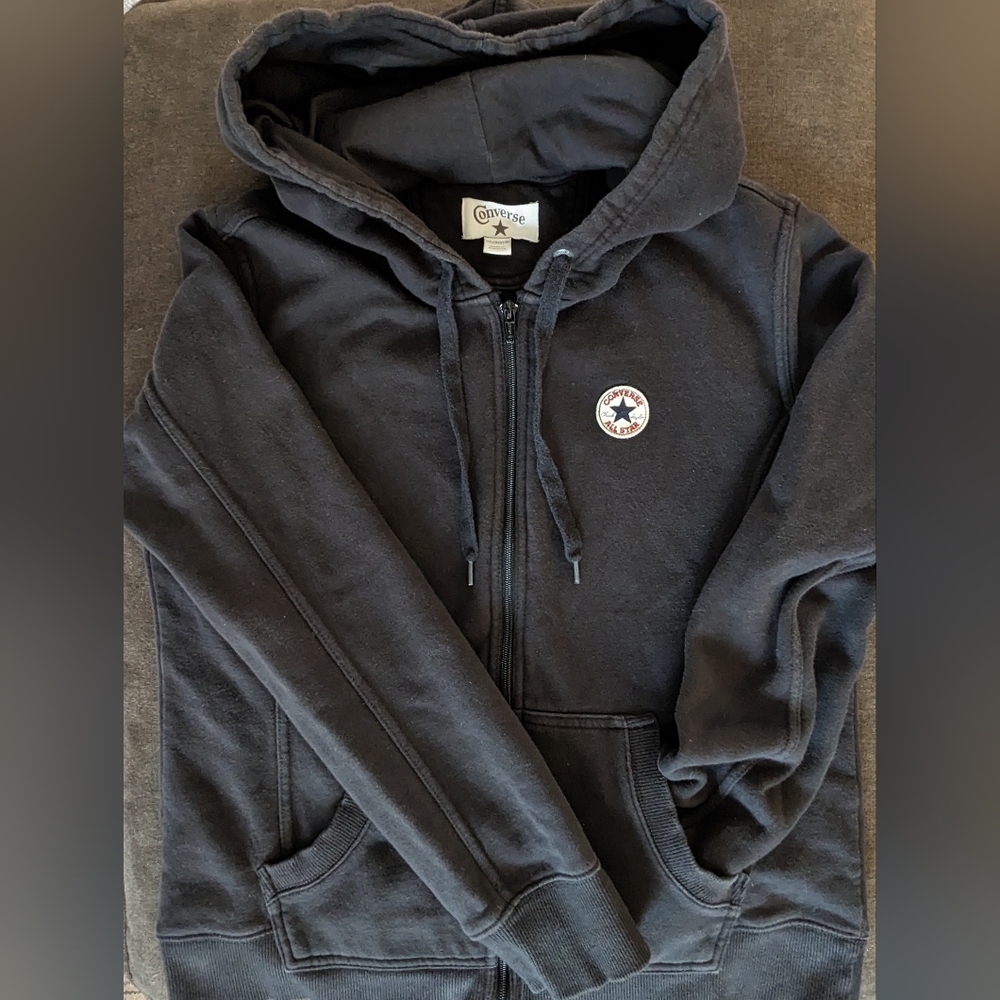 Converse Womens Black Zip up Hoodie 2XL